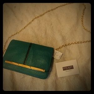 Green leather small purse